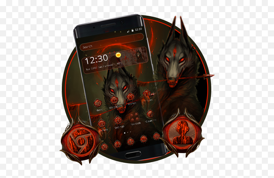 Red Devil Wolf Theme U2013 Apps On Google Play - Smartphone Emoji,How To Make A Devil Emoji