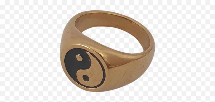 Gold Plated Yin Yang Ring Emoji,Emoticon Ring