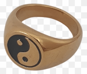 Gold Plated Yin Yang Ring Emoji,Emoticon Ring