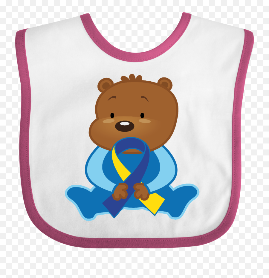 Down Syndrome Bear Baby Bib - Multiple Myeloma Emoji,Bear Down Emoji