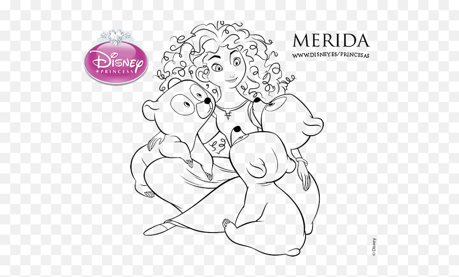 Dibujo De Brave - Merida Y Los Trillizos Para Colorear Merida Bären Ausmalbilder Emoji,Emotions Para Imprimir Blanco Y Negro