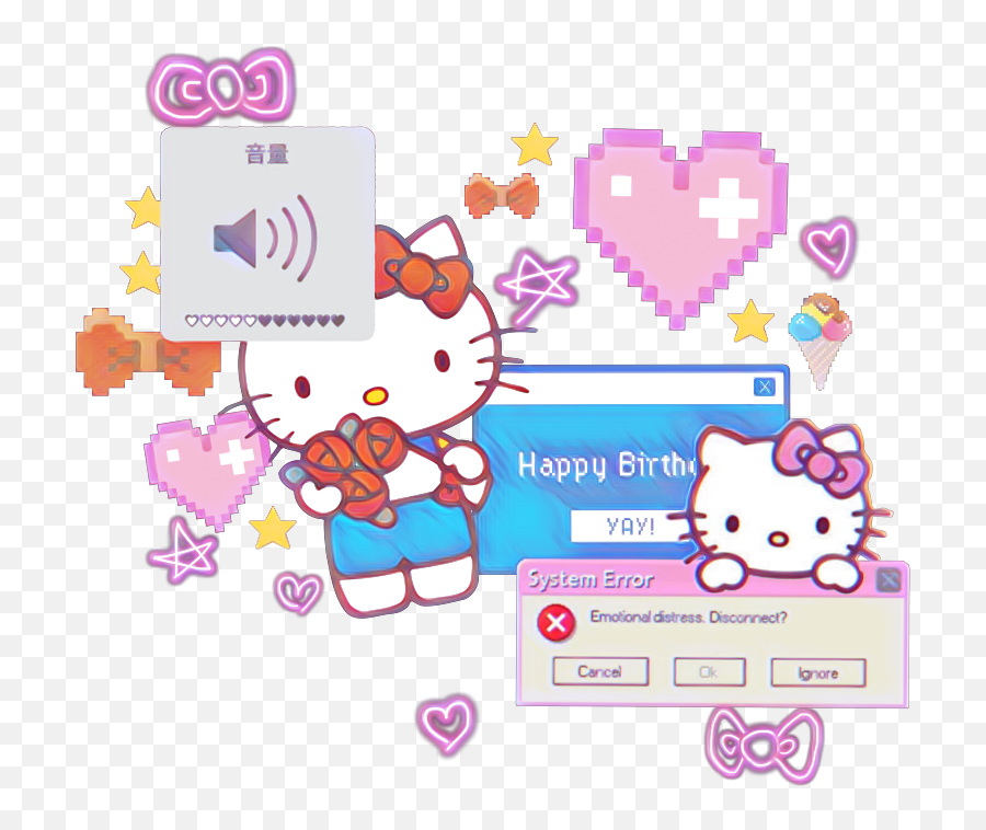 Sticker Foracontest Sticker By Clover - Girly Emoji,Hello Kitty Happy Birthday Emoticon