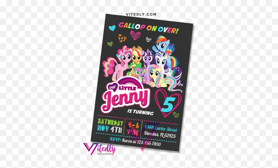 Invitations U2013 Tagged Girls Invitation U2013 Page 2 U2013 Vitedly - Pony Quarantine Party Invitation Emoji,Best My Little Pony Emojis Android