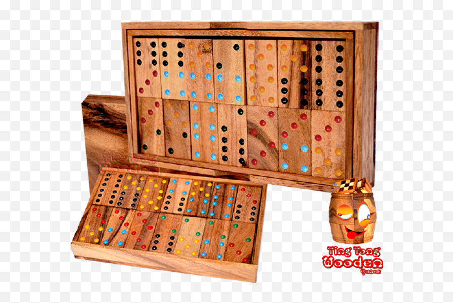 Domino Box 6 Small Wooden Game - Solid Emoji,Double Six Dominoe Emoticon