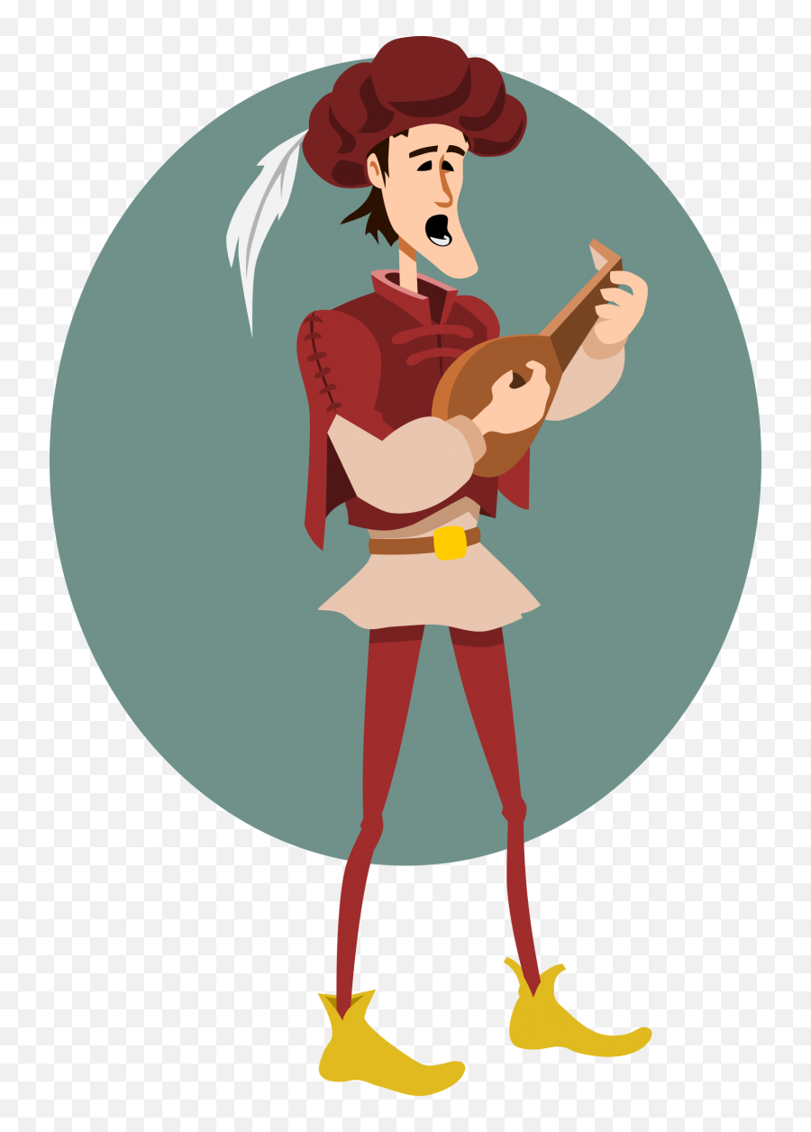 Troubadour Playing Instrument Clip Art - Troubadour Clipart Emoji,Banjo Emoji