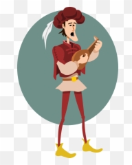 Troubadour Playing Instrument Clip Art - Troubadour Clipart Emoji,Banjo Emoji