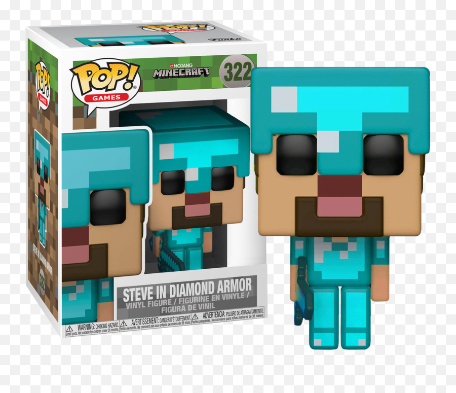 Minecraft - Steve In Diamond Armor Pop Vinyl Figure Games Diamond Steve Minecraft Funko Pop Emoji,Copy Paste Mincraft Steve Emojis