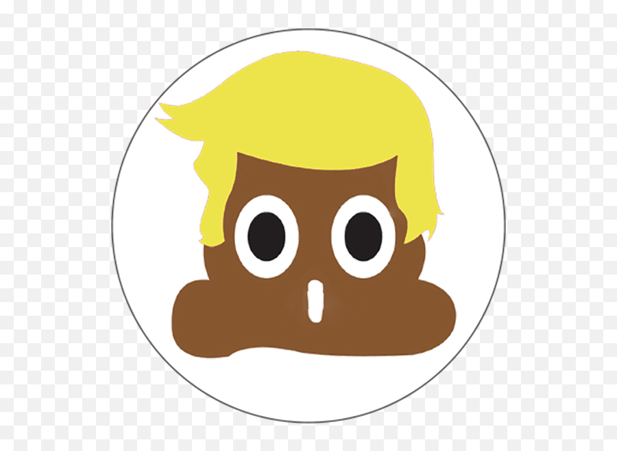 Trump Poop Emoji Button - Donald Trump Poop Emoji,Pooping Emoji
