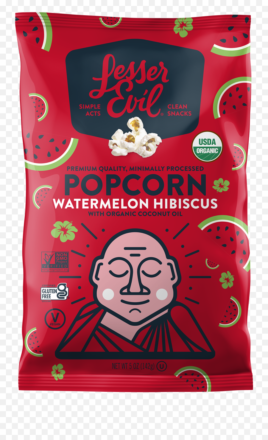 Watermelon Hibiscus - Lesser Evil Popcorn Emoji,Popcorn Eating Twitter Emoticons