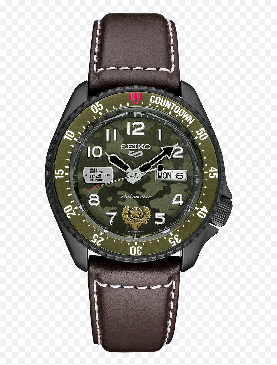 Limited Edition Seiko 5 Sport Watch With Green Camouflage Dial Emoji,Rainbow Emotion Of Color Watch Price