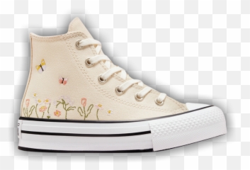 Chuck Taylor All Star Lift Platform High Ps U0027floral Embroidery - Natural Ivoryu0027 Emoji,Sneakers Emoji