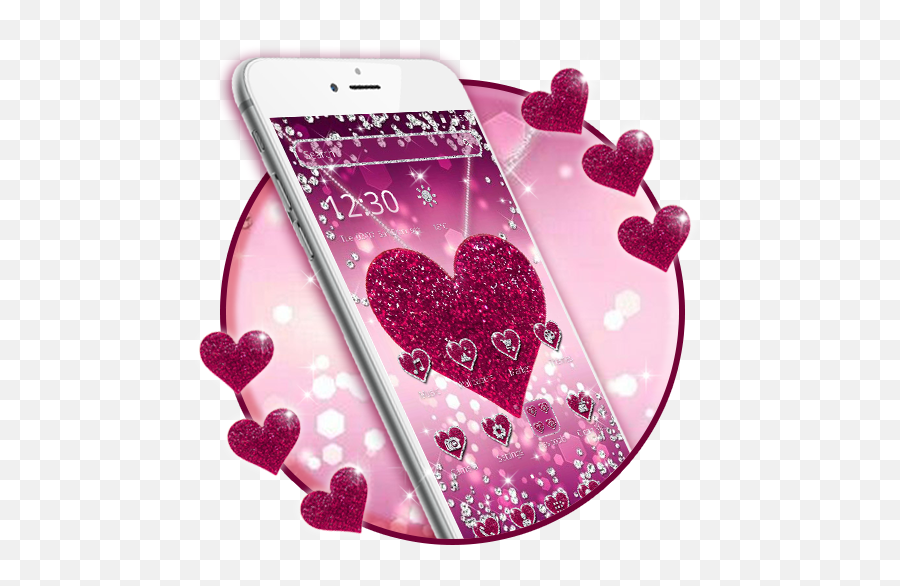 Sparkling Pink Heart Theme - New App Theme Download Emoji,Sparkling Heart Emoji