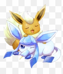 Pokémon Eeveelution Glaziola Glaceon Flamara Flareon - Süße Flamara Mit Glaziola Bilder Emoji,Eevee Emoji