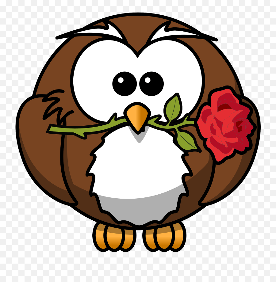 Owl With Rose Clipart Free Download Transparent Png - Nocturnal Animals Clipart Emoji,Rose Emoji Hat