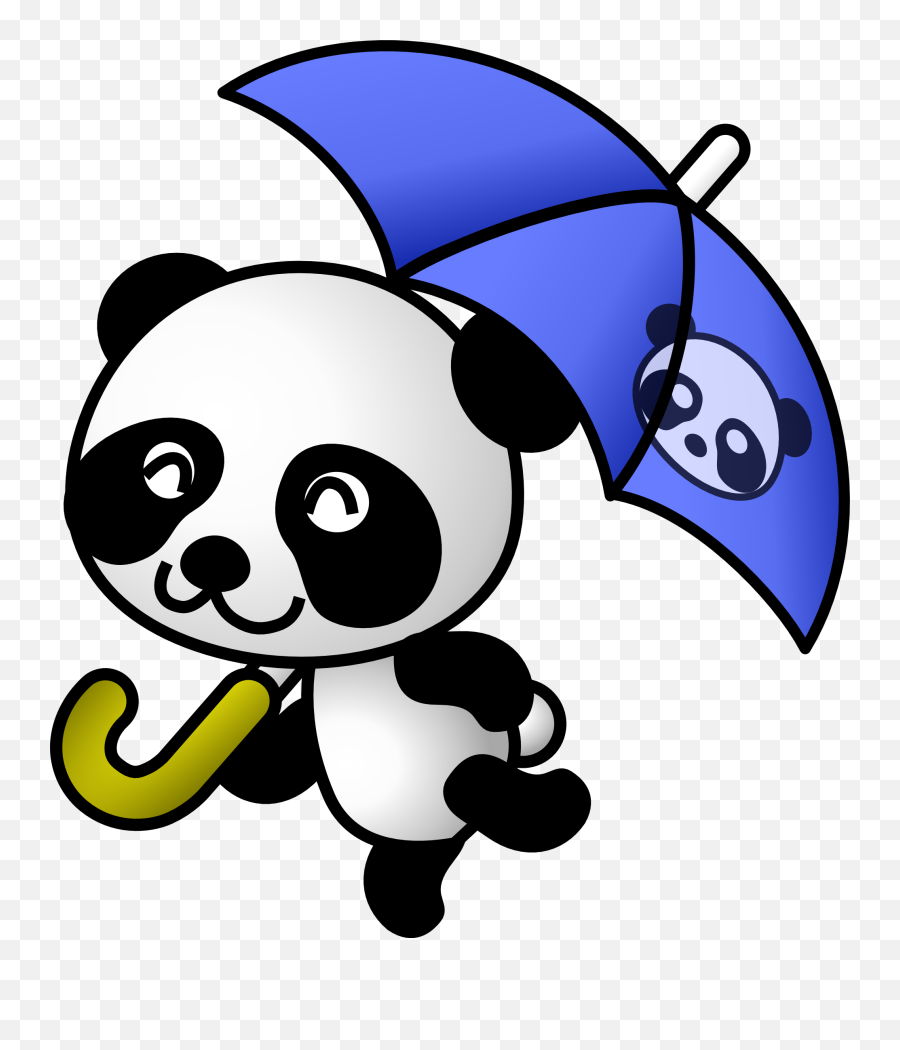 Panda Clipart Clipartion Com 2 - Clipartix Cartoon Panda Holding Umbrella Emoji,Panda Emoji Facebook