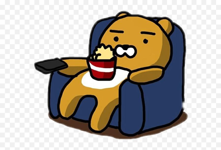 Cute Ryan Kakaofriends Sticker - Kakao Friends Ryan Sofa Emoji,Kakaotalk Amimal Emoticon