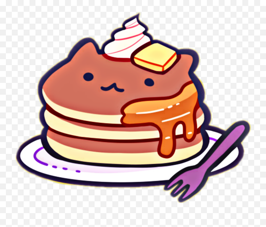 Pancakes Sticker Challenge On Picsart - Kawaii Pancake Cat Emoji,Pancake Designs Emojis