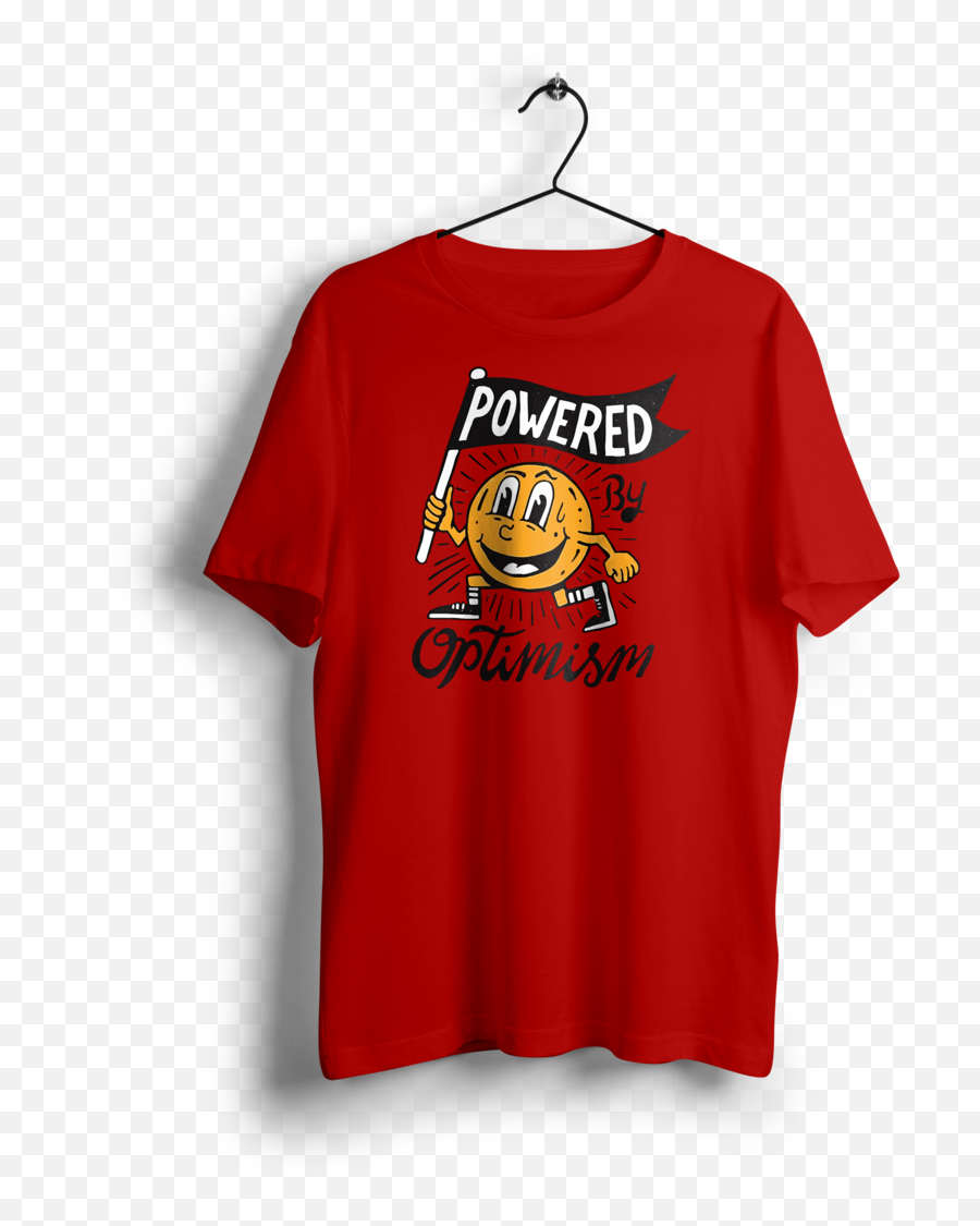 Powered By Optimism T - Shirt U2013 Story Board Ll Be There For You Yuvan Emoji,Optimistic Emoticon