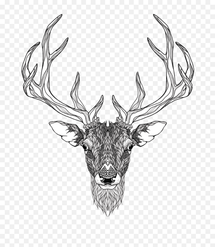 Elk Abziehtattoo Deer Totem Red - Deer Head Tattoo Png Emoji,Totem Face ...