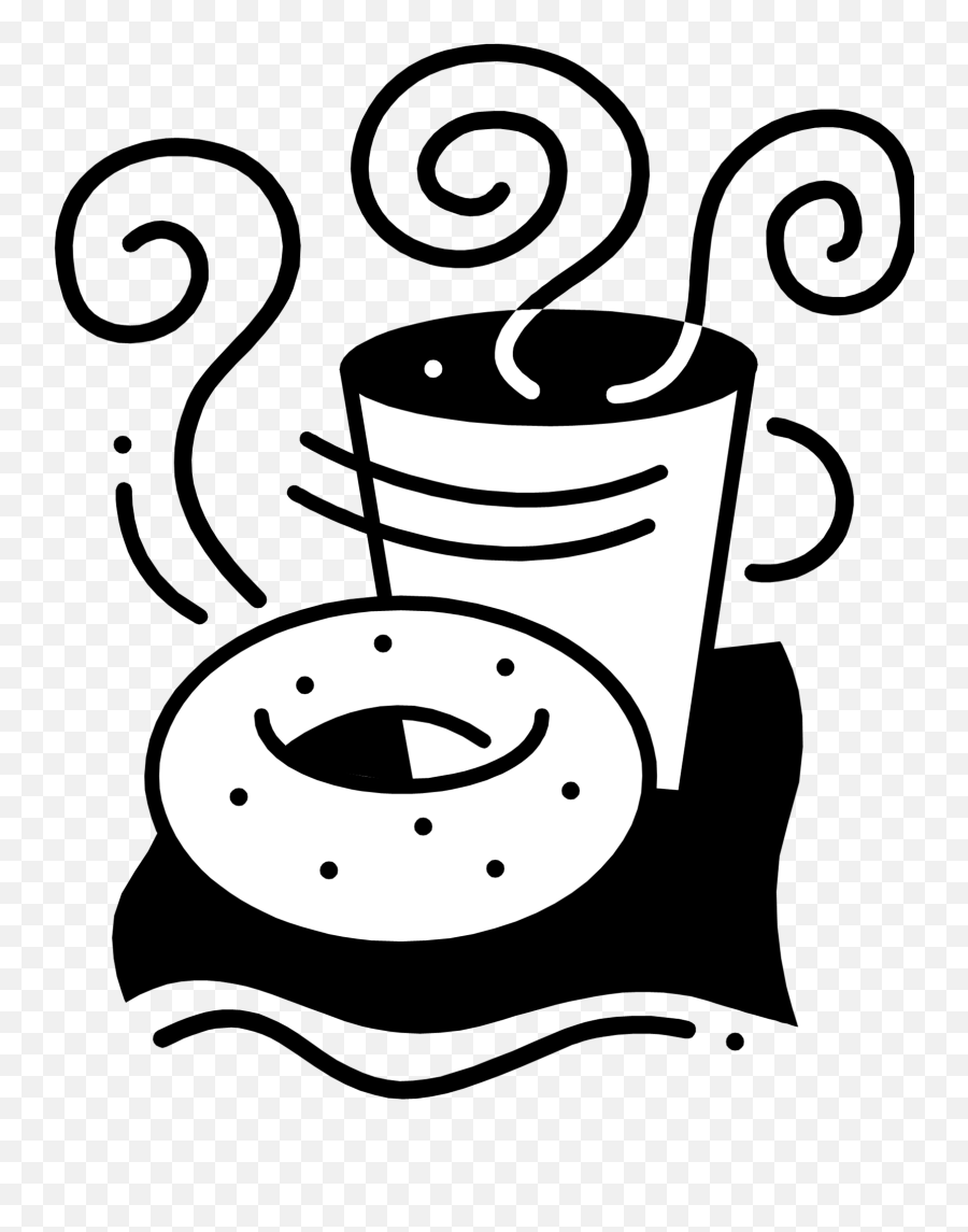 Png Royalty Free Stock Bagel Drawing - Brekfast Clipart Black And White Emoji,Black And White Breakfast Emoji