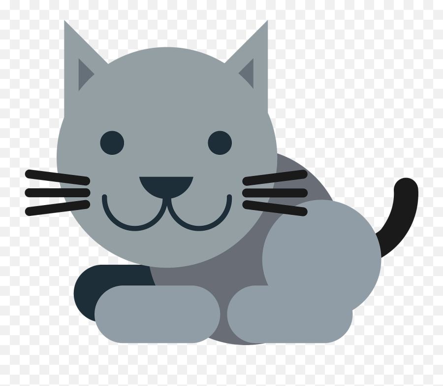 Cartoon Grey Cat Clipart - Cartoon Grey Cat Transparent Emoji,Grey Cat Emoji
