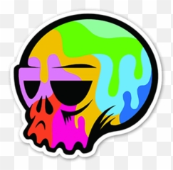 Colorful Skull Sticker - Sticker Mania Pop Art Stickers Png Emoji,Man And Skull Emoji
