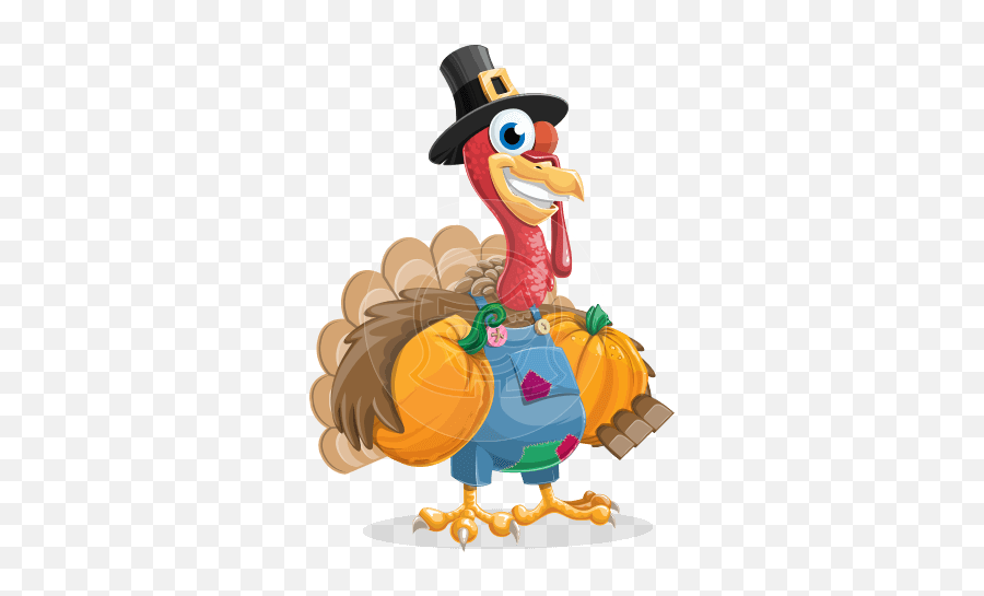 Farm Vector Cartoon Characters Graphicmama - Cartoon Character Thanksgiving Turkey Emoji,Thanksgiving Turkey Emoticon