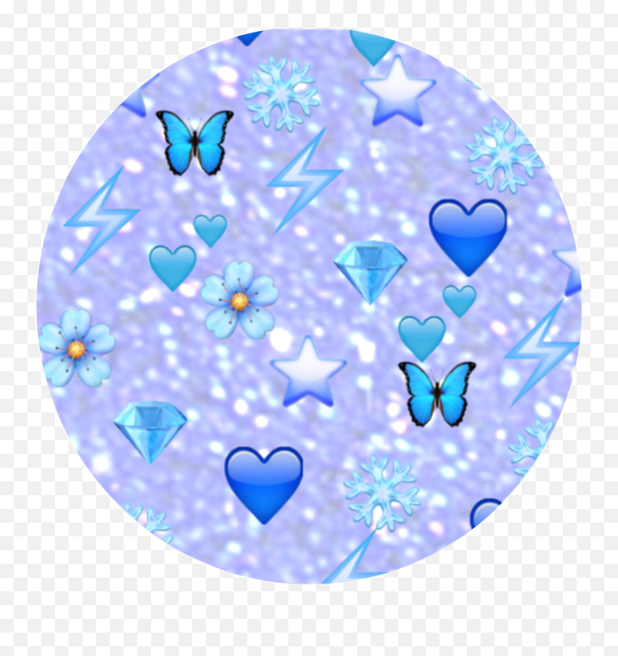 Circle Blue Blueaesthetic Emoji Sticker - Girly,Blue Circle Emoji