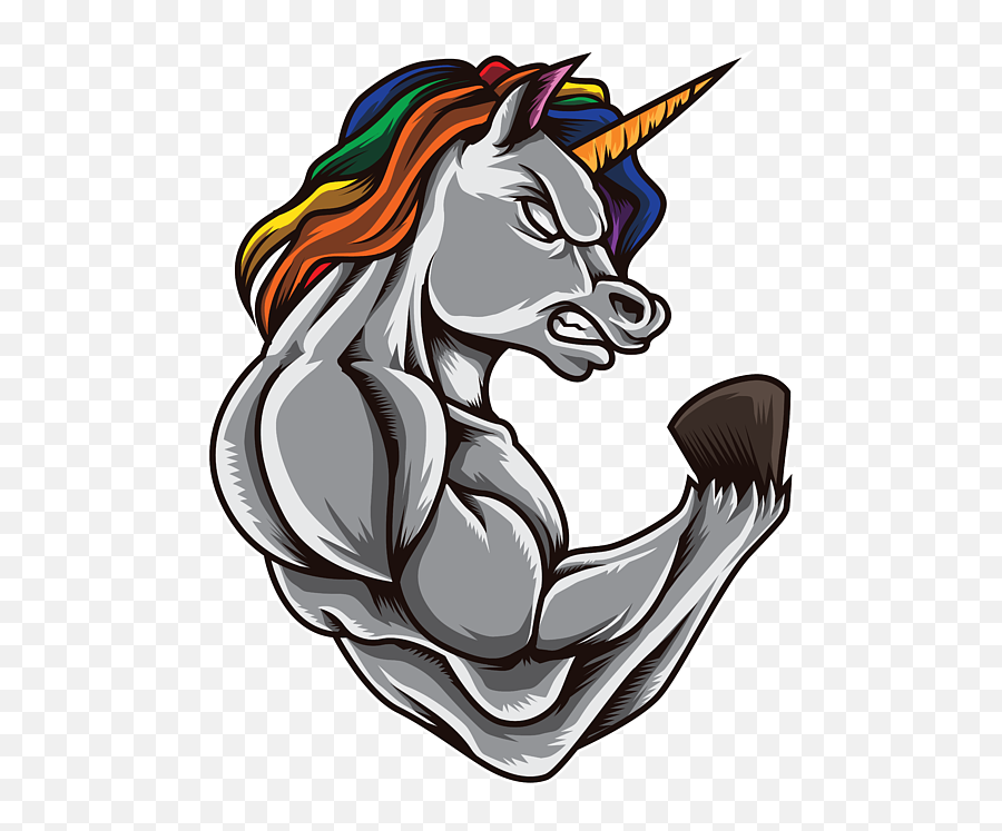 Unicorn At The Gym Training Fitness Muscles Power Kids T - Unicorn With Muscles Emoji,Unicorn Emoticon Fb