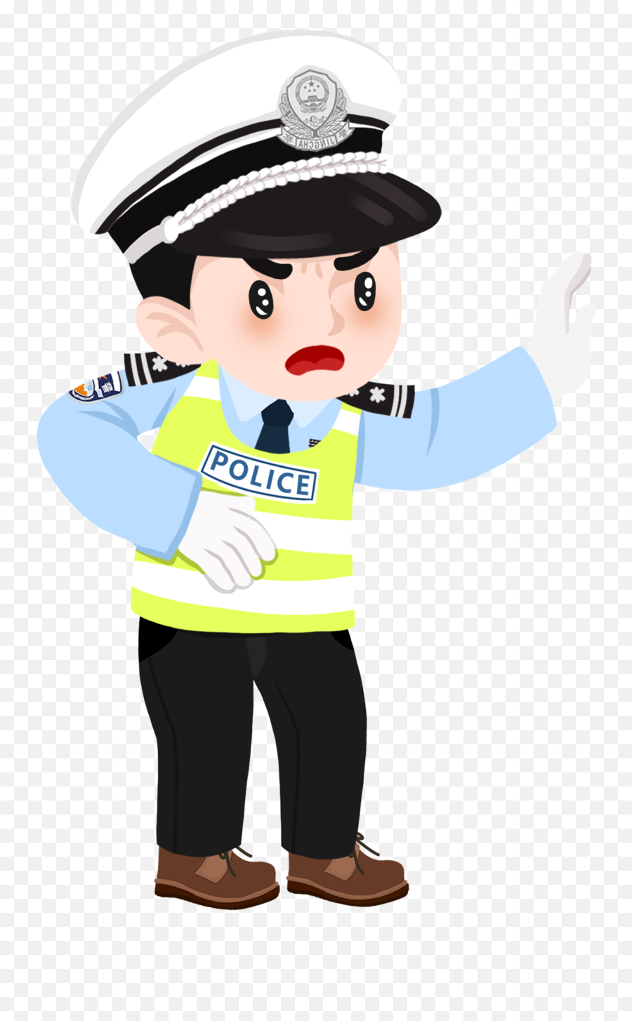 Cartoon Q Version Cute Police Png And Psd - Png Polis Trafik Kartun Emoji,Apple Emojis Psd