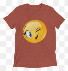 Female Emoji Winking Tshirt Funny Smiley Face Short Sleeve Womenu0027s T - Shirt What Devotion Coolest Online Fashion Trends Smiley Pics For Whatsapp,Winking Emoji