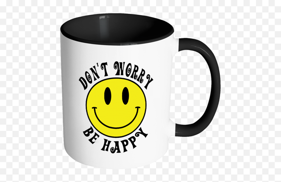 Dont Worry Be Happy Emoji - Dont Happy Be Worry Mug,Worry Emoji
