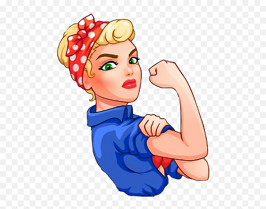 Woman Girlspower Blond Strong Sticker - Woman Power Png Transparent Emoji,Strong Woman Emoji