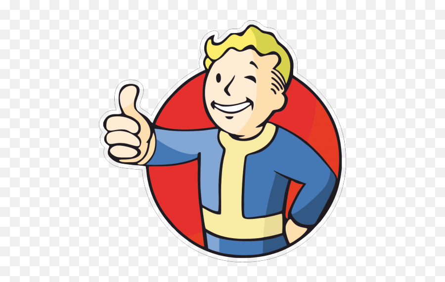 Fallout Falloutboy Sticker - Vault Boy Logo Transparent Emoji,Fall Out Boy Emoji