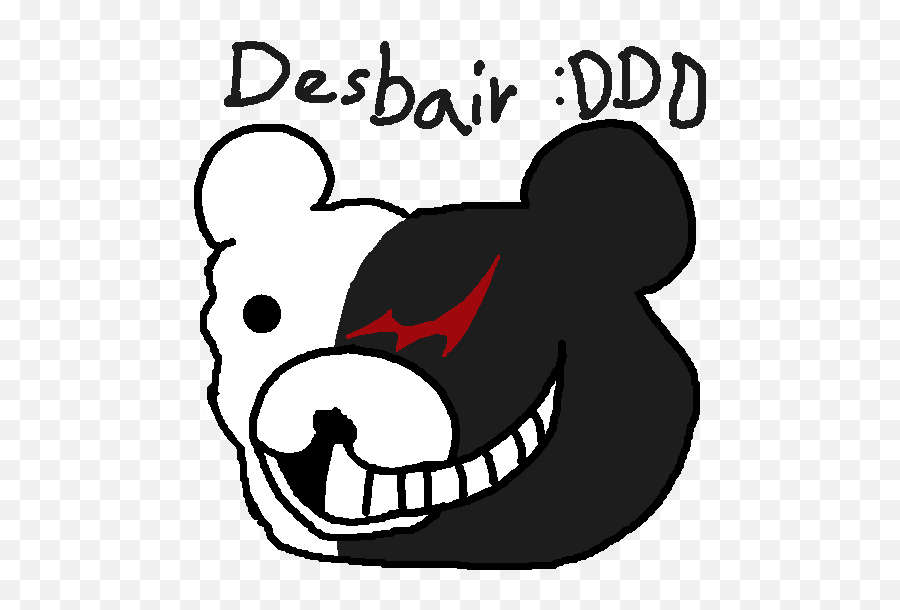 Ddd - Monokuma Spurdo Emoji,Emotion Scene Clipart Black And White