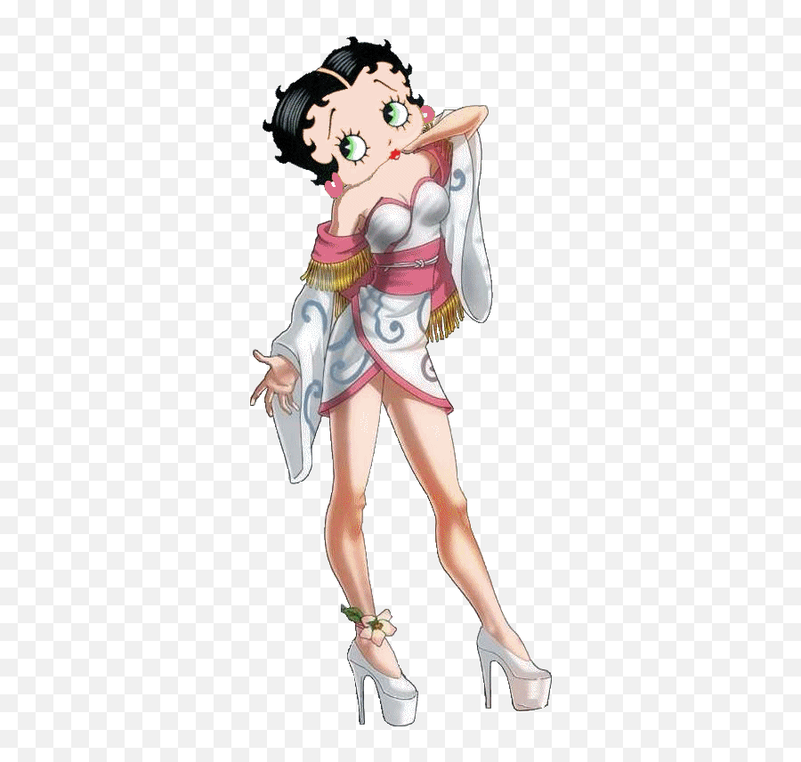 Betty Boop In White Super High Heels - Betty Boop Wear High Heels Emoji,Cat Emoji Heels