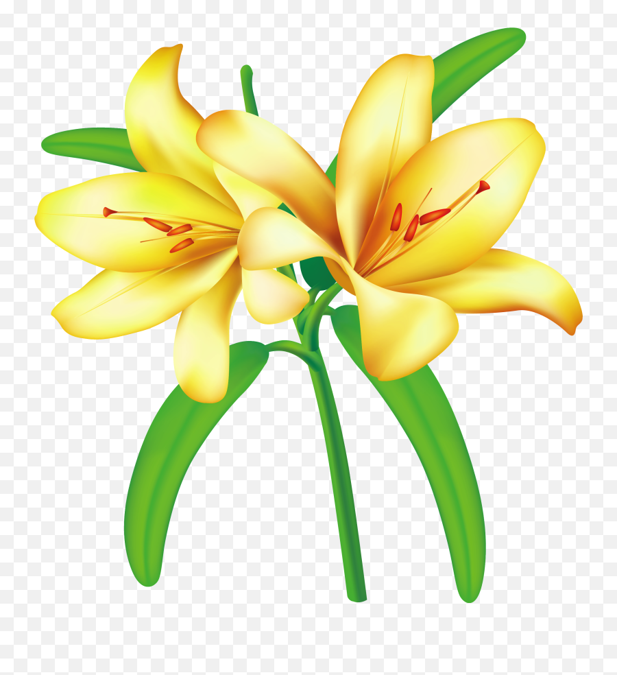 Clipart Of Yellow Flowers - Clip Art Yellow Bell Flower Emoji,Plant, Emotions, Clipart