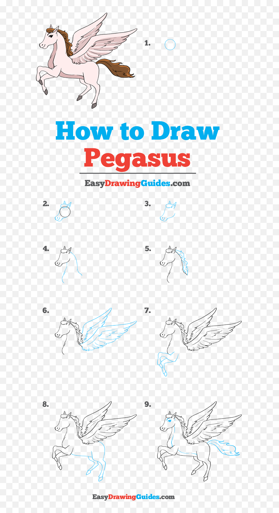 How To Draw Pegasus - Really Easy Drawing Tutorial Interfaith Caregivers Emoji,Scallopped Edge Emoji