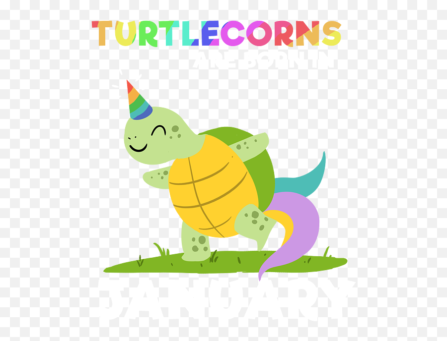 Born In January Turtle Unicorn Turtlecorn Kids Round Beach - Language Emoji,Upside Down Turtle Emoticon