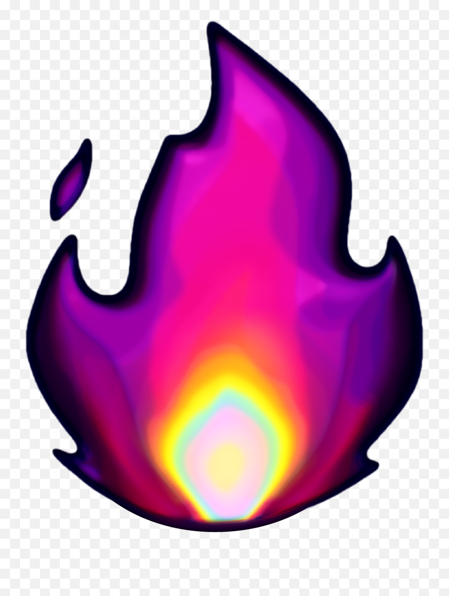 Emoji Fire Holographic Sticker By Dinaaaaaah,Flame Emoji