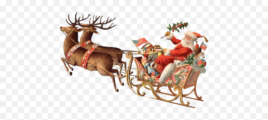 Santa Sleigh Sticker - Santa Sleigh Reindeer Discover Emoji,Deer Emojis Android