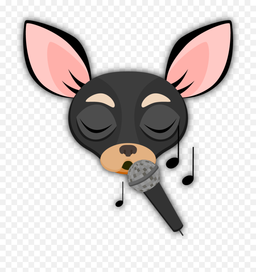 Download Black Tan Chihuahua Emoji Stickers For Imessage,Microphone Emoji