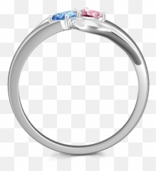 Personalised Heart Birthstone Promise Ring With Engraving Silver Emoji,Silver Emoji Ring