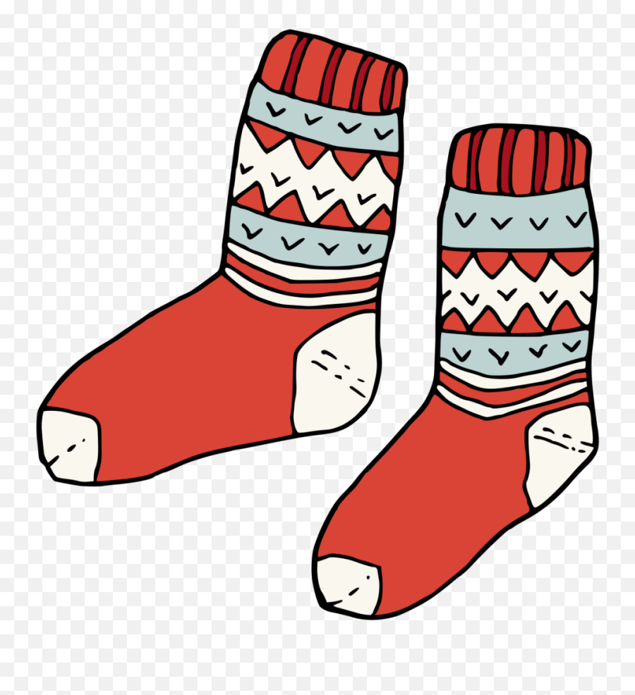 Hand Painted Pair Of Red Socks Winter - Clipart Pair Of Socks Emoji,Emoji Socks Target