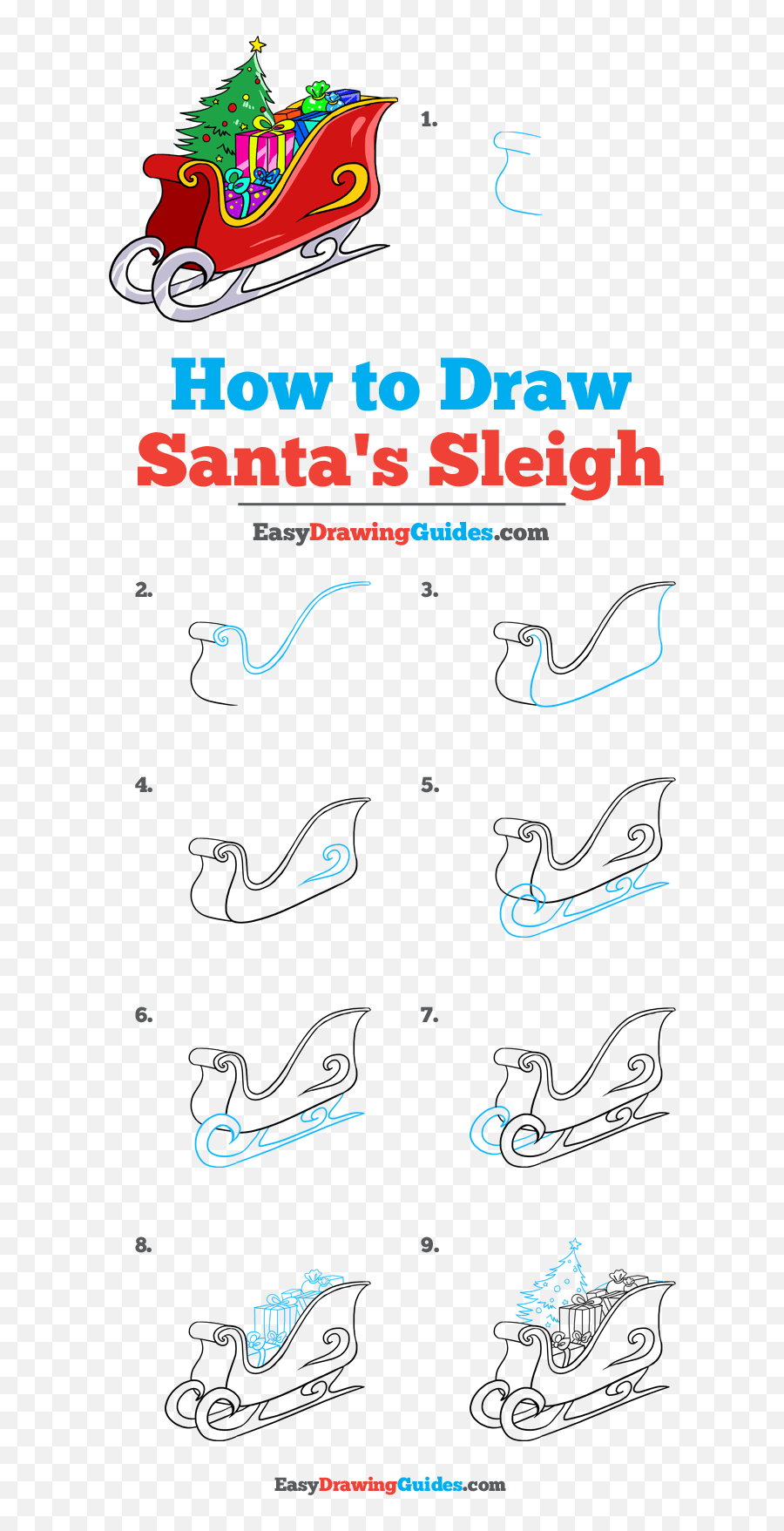 How To Draw Santa Step By Step Easy For Kids - Howto Techno Draw A Santa Sleigh Step Emoji,Santa Sleigh Emoji