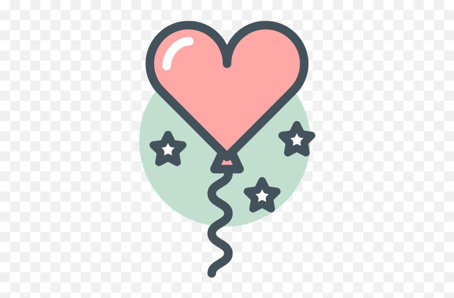Balloon Heart Love Romance Valentines Icon - Free Download Pink Heart Balloons Icon Emoji,Pink Heart Emoji Balloons