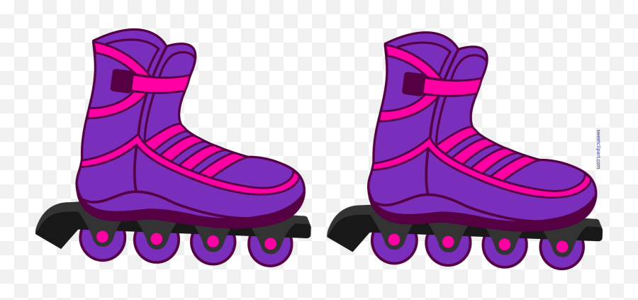 Pretty Pink And Purple Rollerblades - Clip Art Roller Blades Emoji,Roller Skate Emoji