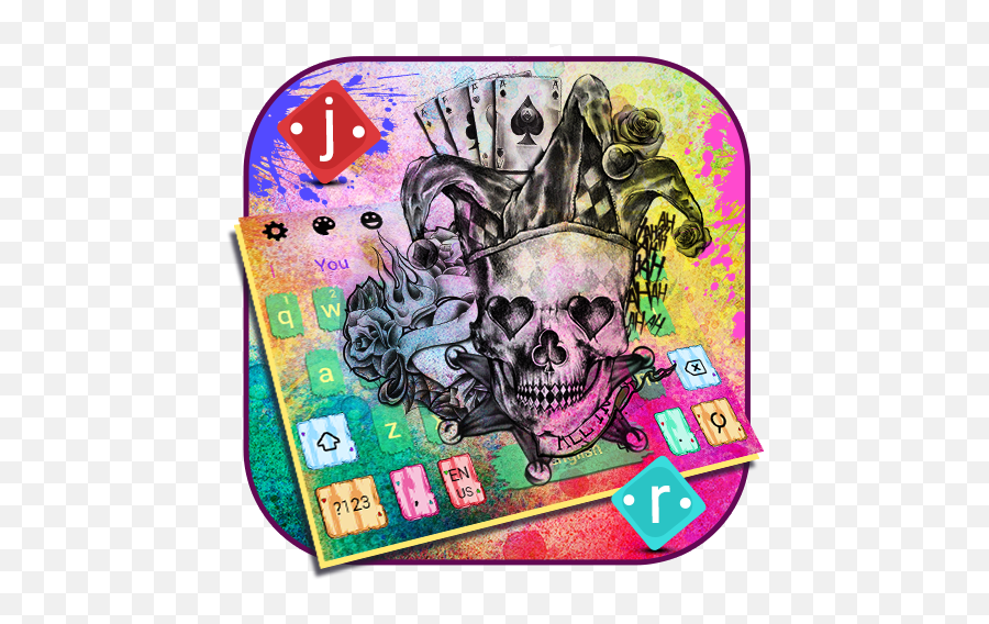 Colorful Joker Skull Keyboard Theme U2013 Apps On Google Play - Scary Emoji,Joker Emoji Android