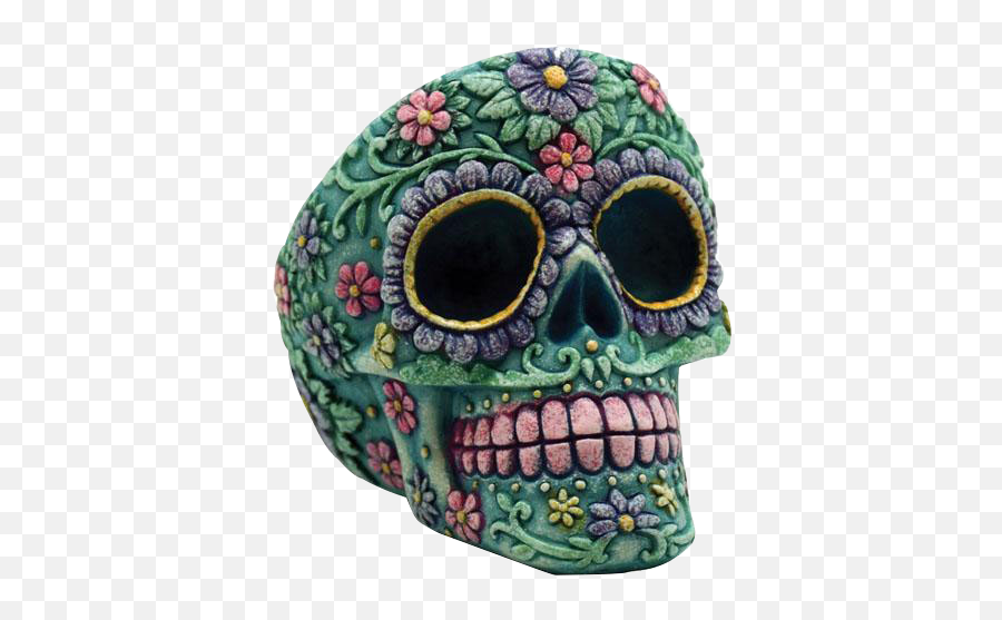 Sugar Skull Polyresin Ashtray - Scary Emoji,Sugar Skull Emoji