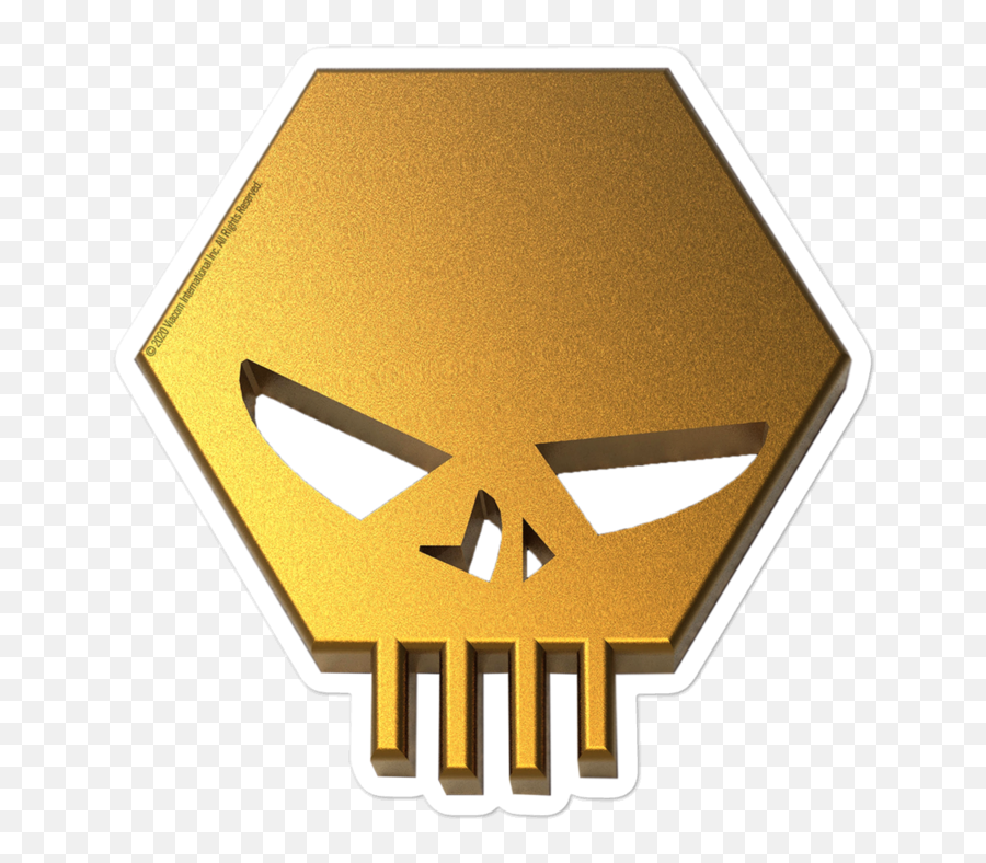 The Challenge Gold Skull Die Cut - Gold Skull Sticker Emoji,Skull & Acrossbones Emoticon